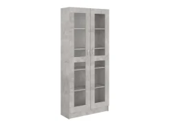 Armário vitrine 82,5x30,5x185,5cm derivados madeira cinzento PT869789
