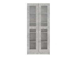 Armário vitrine 82,5x30,5x185,5cm derivados madeira cinzento PT869789