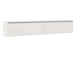 Armários de parede 2 pcs 100x30x35 cm pinho maciço branco