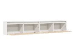 Armários de parede 2 pcs 100x30x35 cm pinho maciço branco