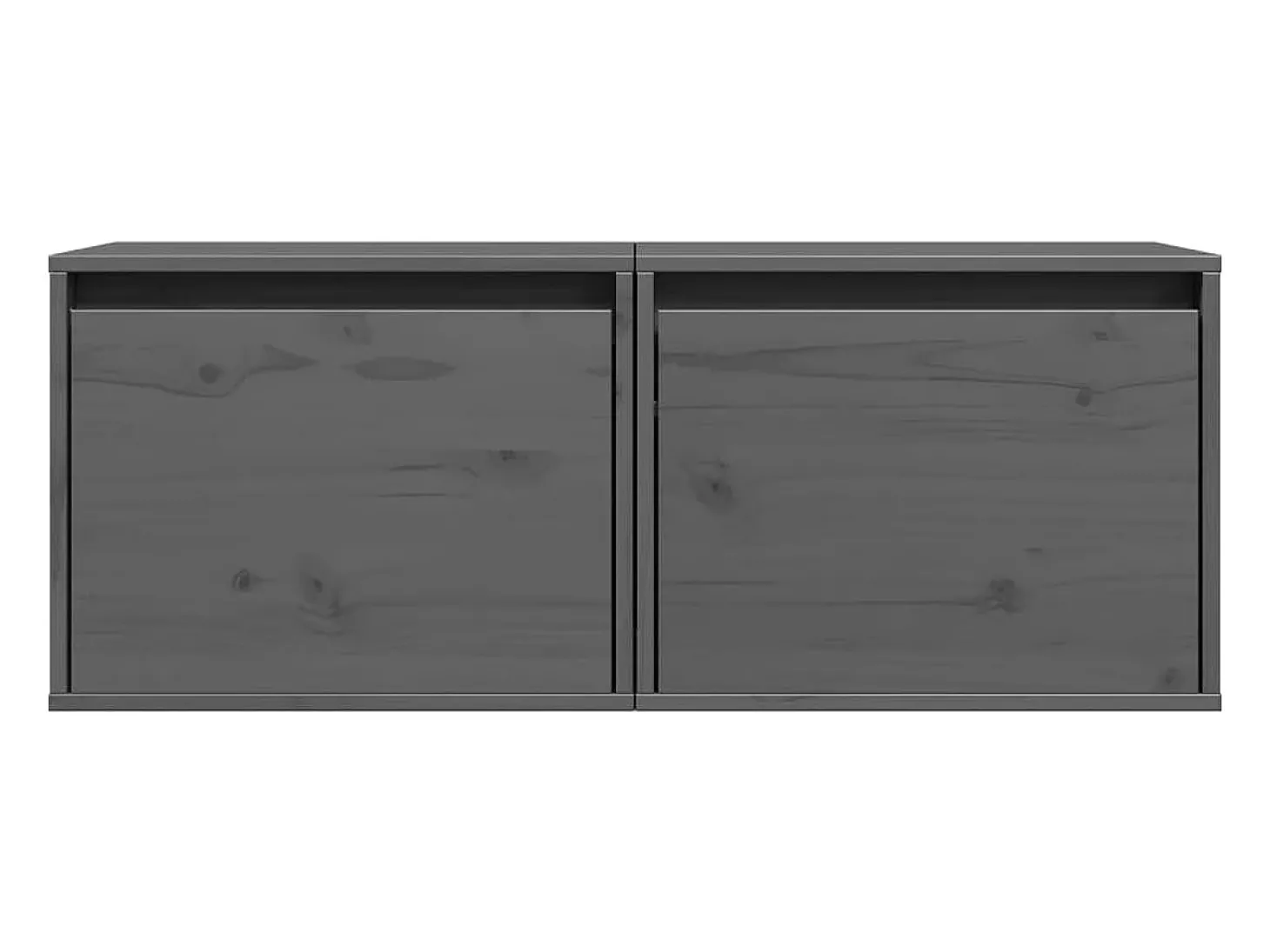 Armários de parede 2 pcs 45x30x35 cm pinho maciço cinza