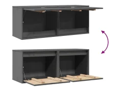 Armários de parede 2 pcs 45x30x35 cm pinho maciço cinza