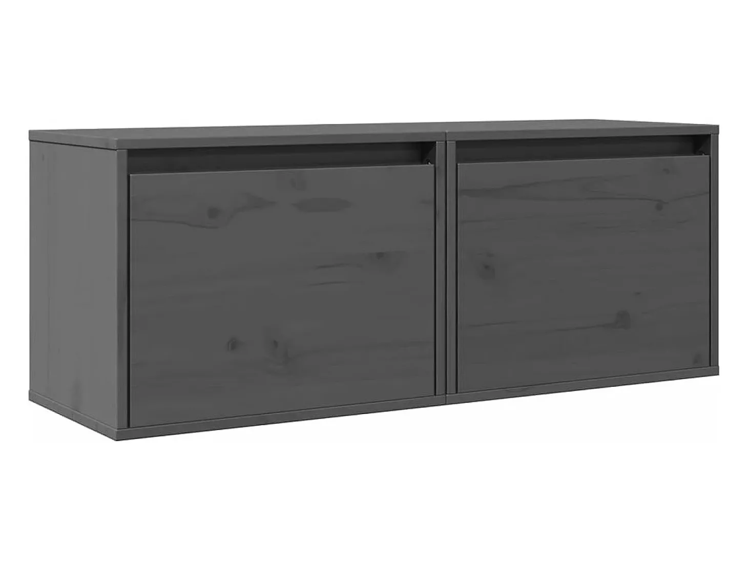 Armários de parede 2 pcs 45x30x35 cm pinho maciço cinza