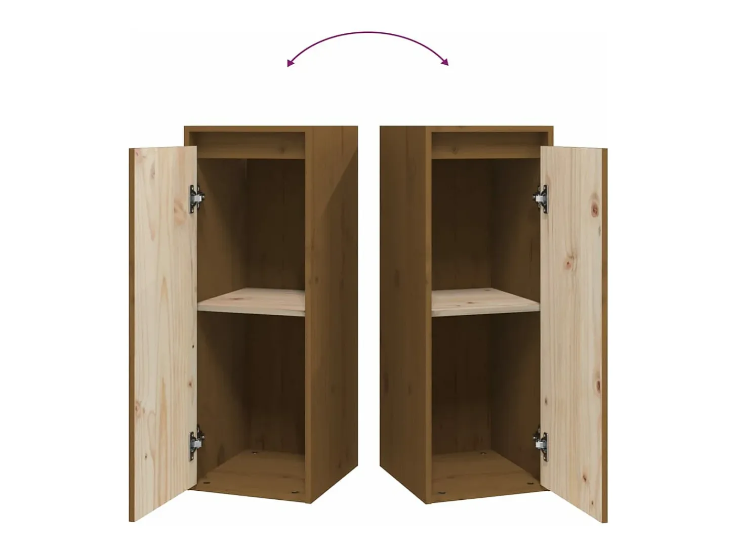 Armários de parede 2 pcs 30x30x80 cm pinho maciço castanho-mel