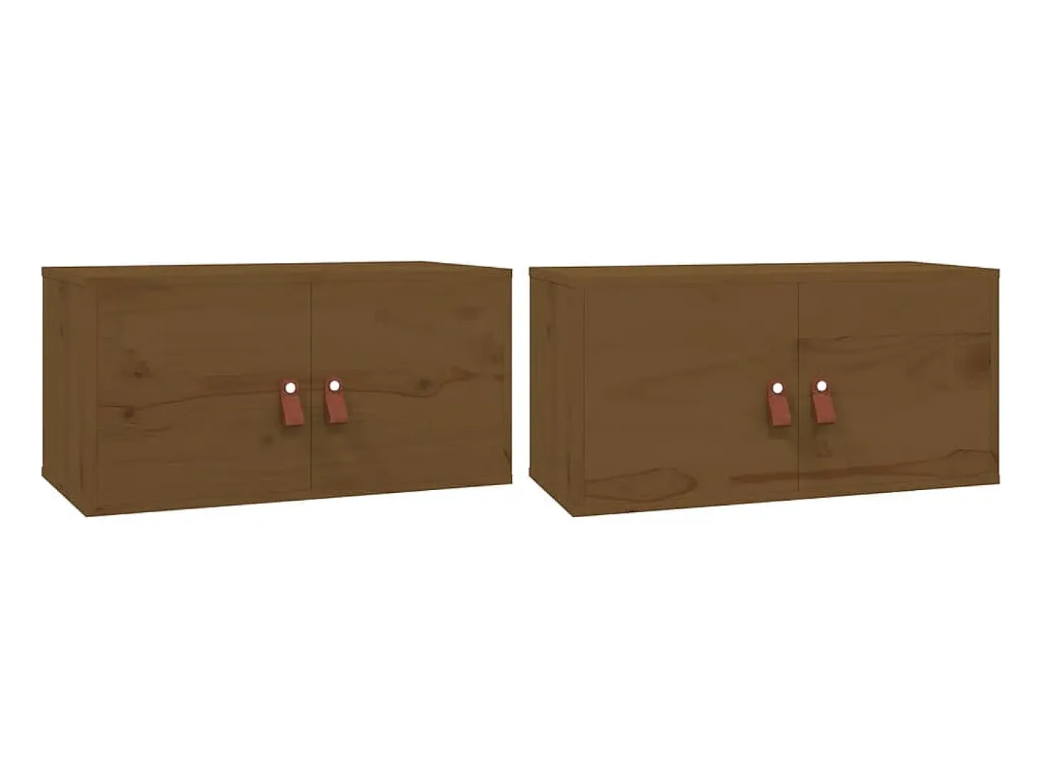 Armários de parede 2 pcs 60x30x30 cm pinho maciço castanho-mel