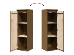 Armários de parede 2 pcs 30x30x100 cm pinho maciço castanho mel