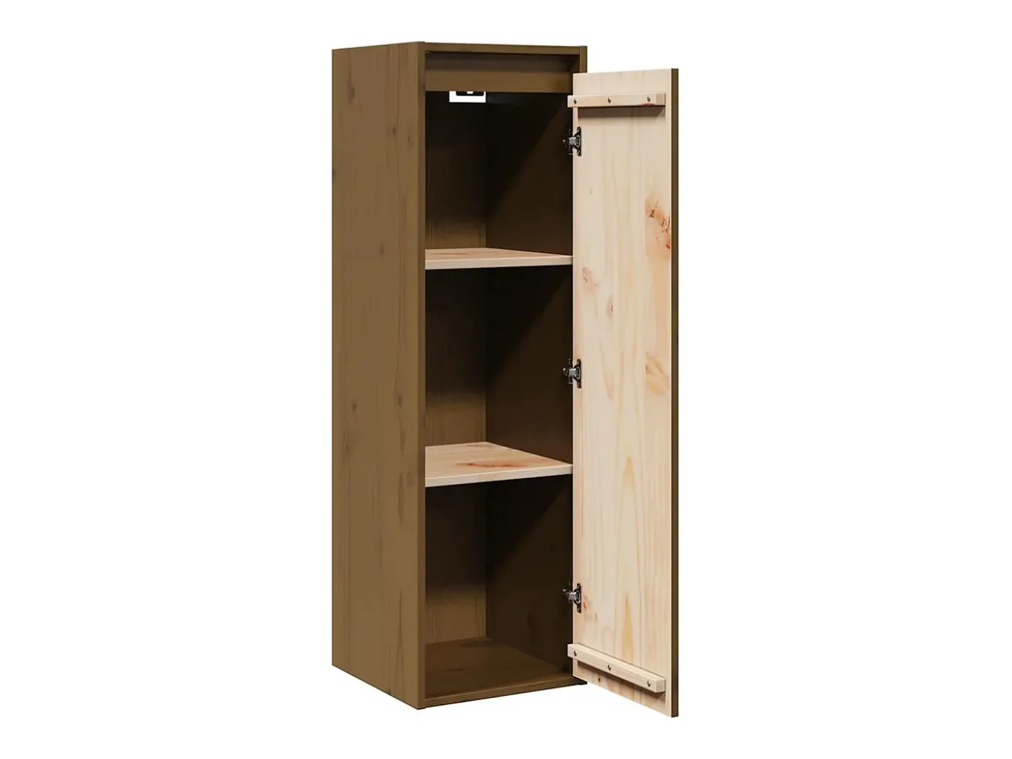 Armários de parede 2 pcs 30x30x100 cm pinho maciço castanho mel