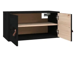 Armários de parede 2 pcs 60x30x30 cm pinho maciço preto