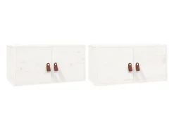 Armários de parede 2 pcs 60x30x30 cm pinho maciço branco