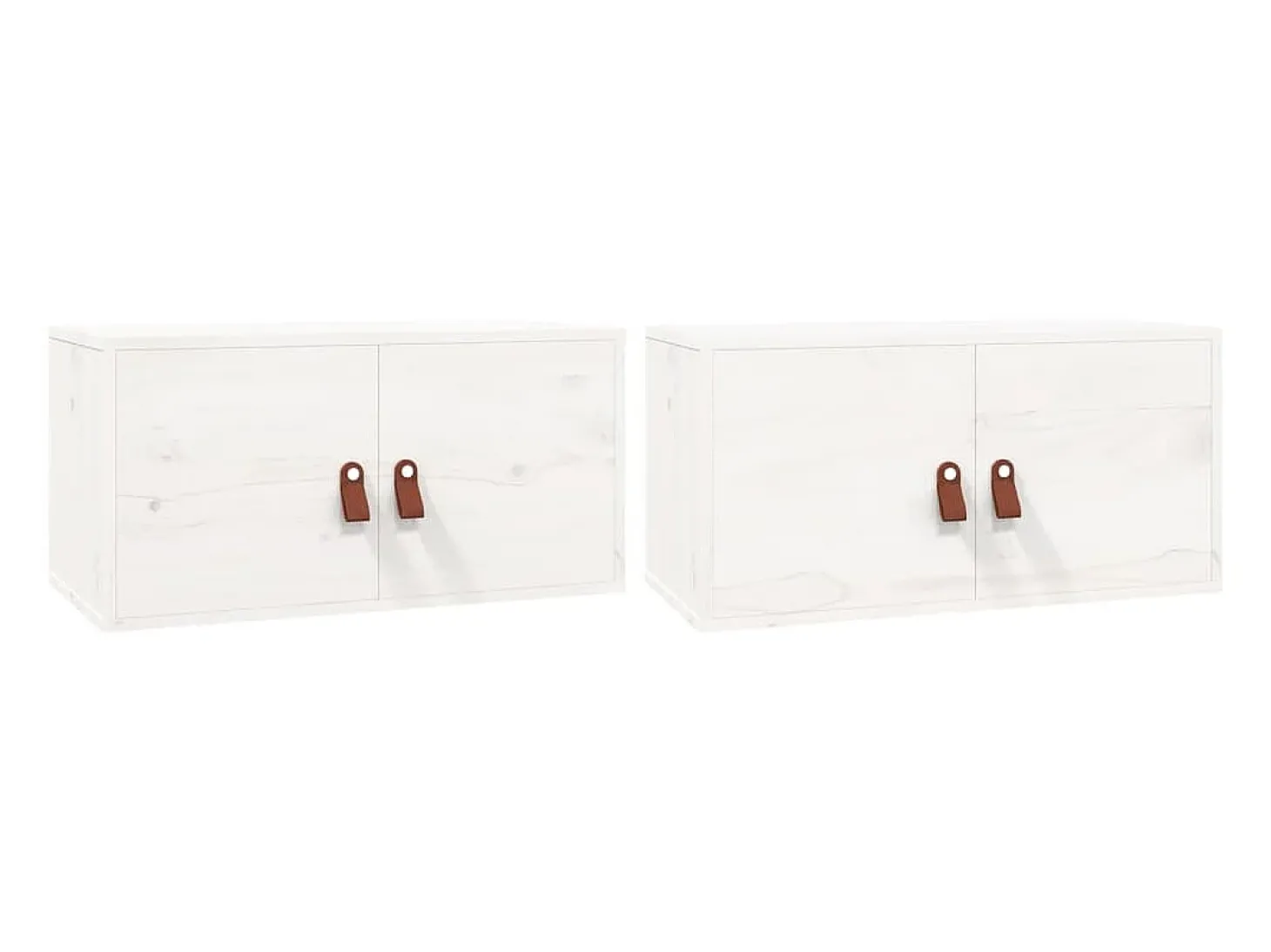 Armários de parede 2 pcs 60x30x30 cm pinho maciço branco