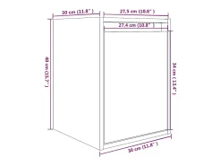 Armários de parede 2 pcs 30x30x40 cm pinho maciço branco