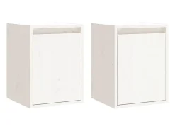 Armários de parede 2 pcs 30x30x40 cm pinho maciço branco
