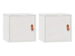 Armários de parede 2 pcs 31,5x30x30 cm pinho maciço branco