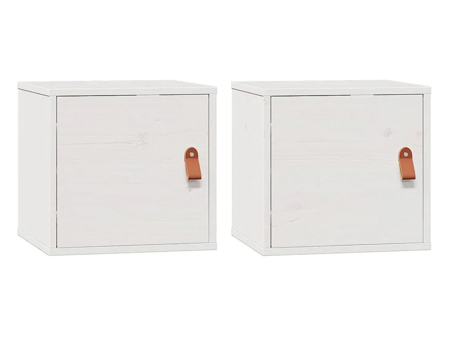 Armários de parede 2 pcs 31,5x30x30 cm pinho maciço branco