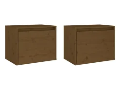 Armários de parede 2 pcs 45x30x35 cm pinho maciço castanho mel
