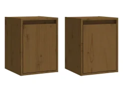 Armários de parede 2 pcs 30x30x40 cm pinho maciço castanho mel