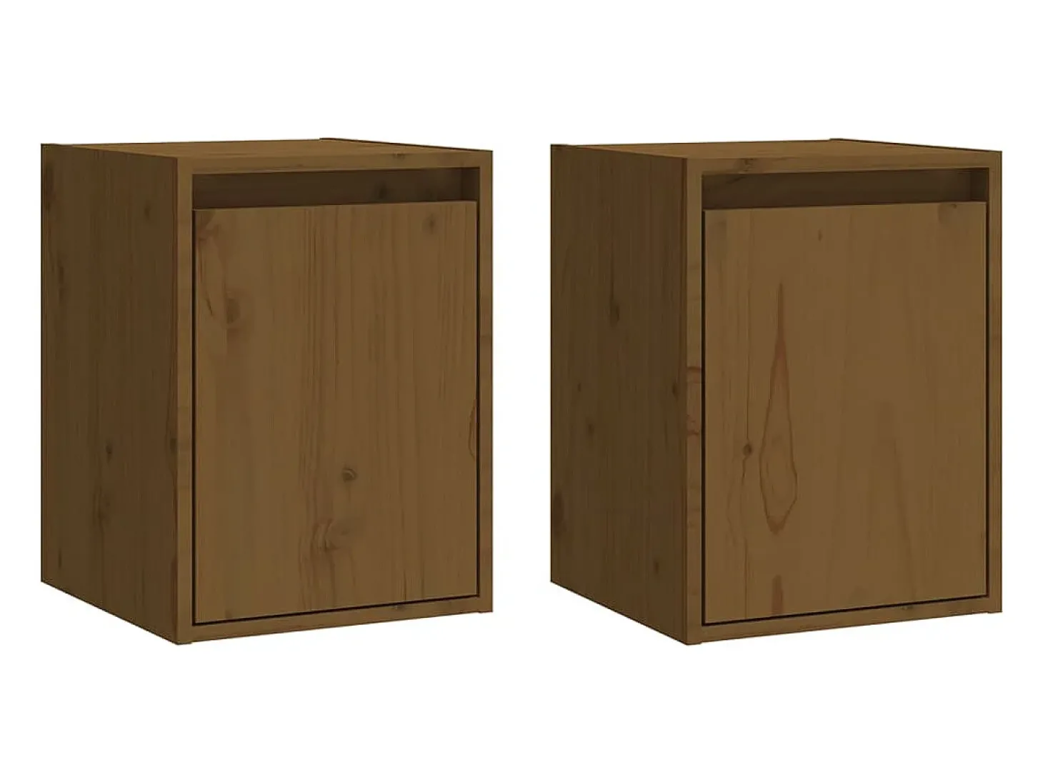 Armários de parede 2 pcs 30x30x40 cm pinho maciço castanho mel
