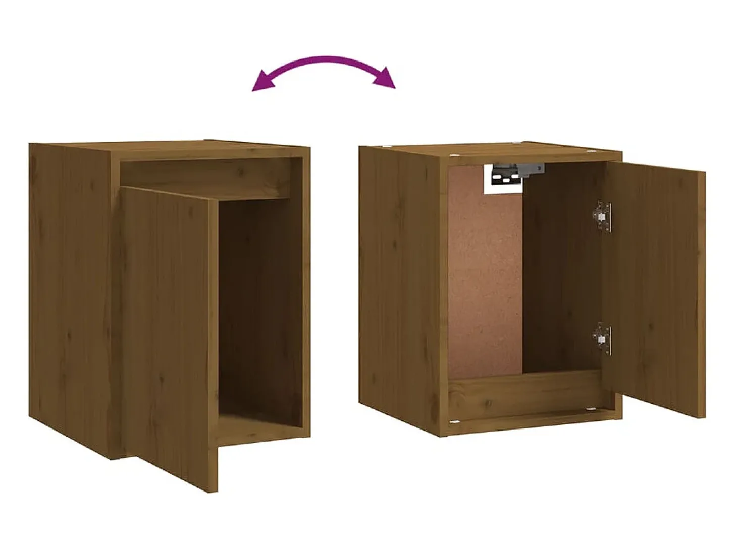 Armários de parede 2 pcs 30x30x40 cm pinho maciço castanho mel