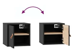 Armários de parede 2 pcs 31,5x30x30cm pinho maciço branco preto