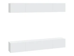 Armários de parede p/ TV 4 pcs 100x30x30 cm branco PT767330