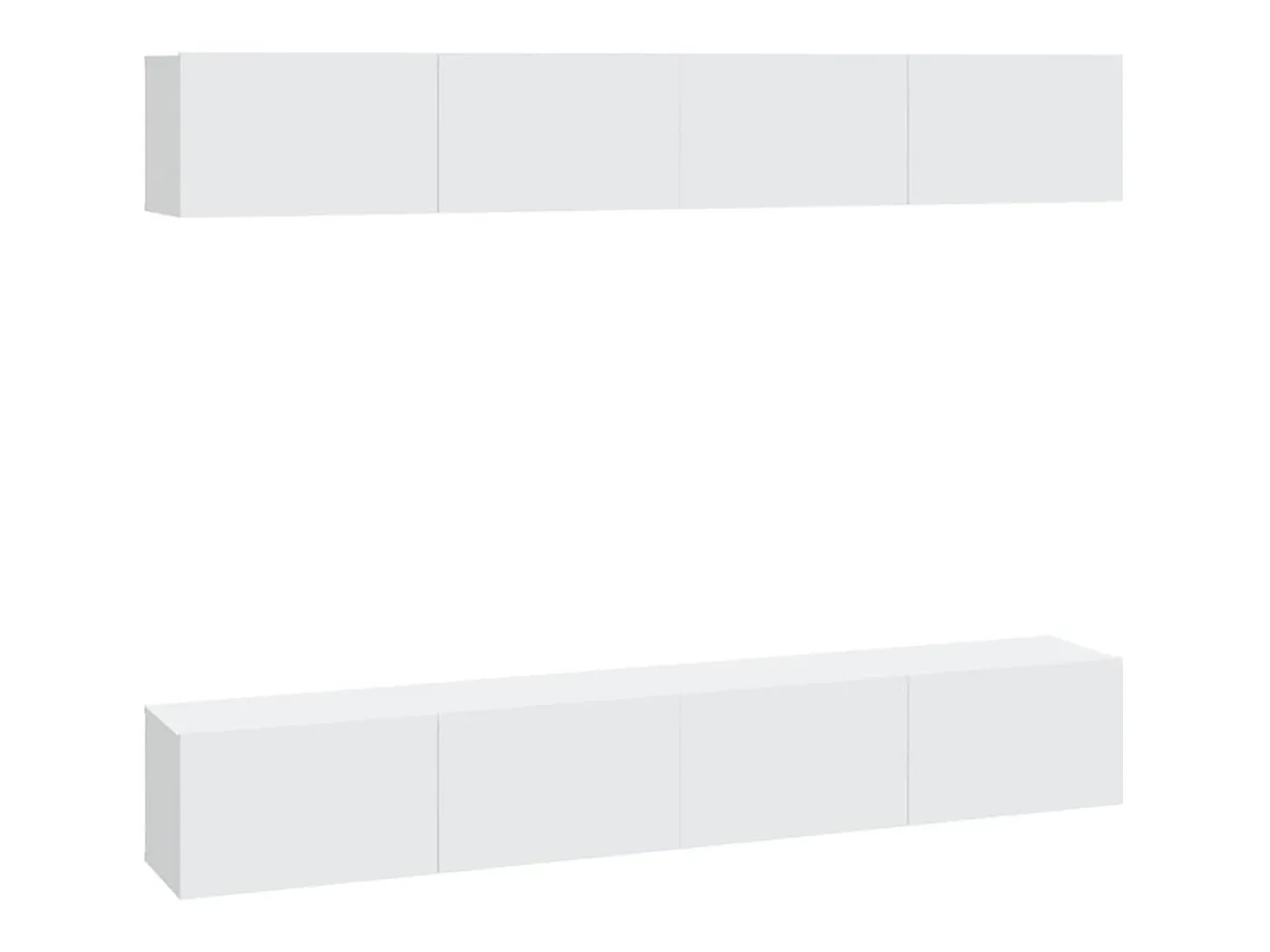 Armários de parede p/ TV 4 pcs 100x30x30 cm branco PT767330