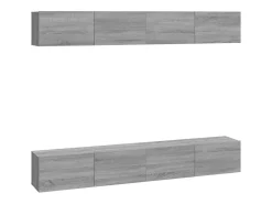 Armários de parede p/ TV 4 pcs 100x30x30 cm cinzento sonoma PT913291