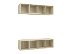 Armários de parede p/ TV 2pcs derivados madeira carvalho sonoma PT385577