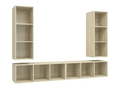 Armários de parede p/ TV 4pcs derivados madeira carvalho sonoma PT860651
