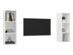 Armários de parede para TV 2 pcs contraplacado branco PT127810
