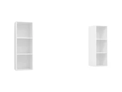 Armários de parede para TV 2 pcs contraplacado branco PT127810