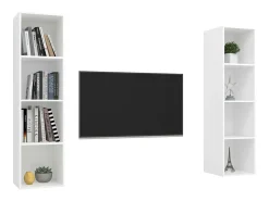 Armários de parede para TV 2 pcs derivados de madeira branco PT504580