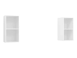 Armários de parede para TV 2 pcs derivados de madeira branco PT607312