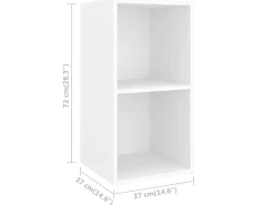 Armários de parede para TV 2 pcs derivados de madeira branco PT607312