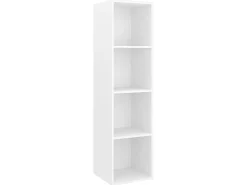 Armários de parede para TV 2 pcs derivados de madeira branco PT138020