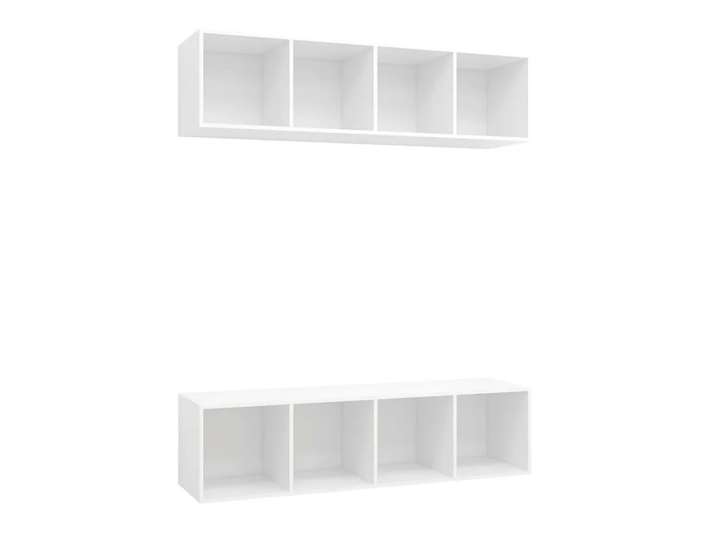 Armários de parede para TV 2 pcs derivados de madeira branco PT138020
