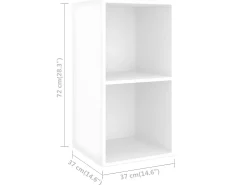 Armários de parede para TV 4 pcs derivados de madeira branco PT639193