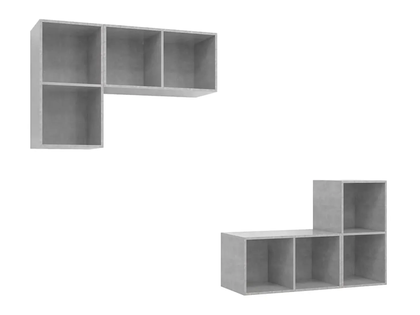 Armários de parede para TV 4pcs derivados madeira cinza cimento PT592842