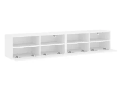 Armários de TV de parede prateleira multimídia aparador de TV sala de jantar sala de estar quarto 2 peças 80 x 30 x 30 cm madeira projetada branca 02_0028930