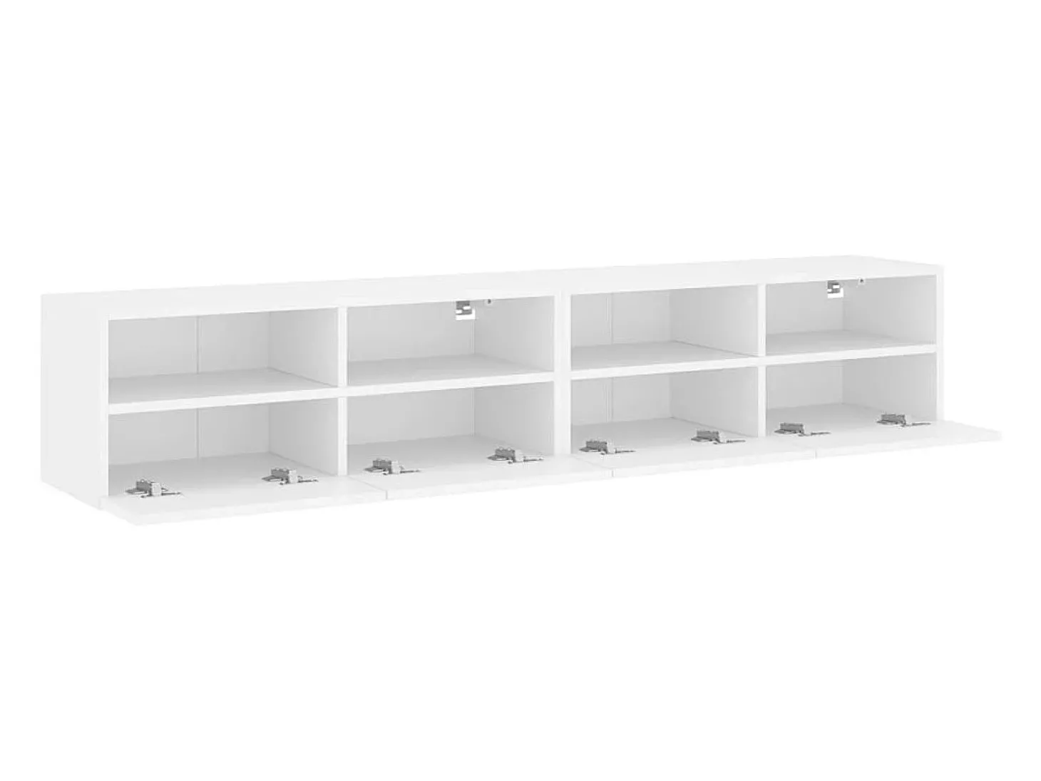 Armários de TV de parede prateleira multimídia aparador de TV sala de jantar sala de estar quarto 2 peças 80 x 30 x 30 cm madeira projetada branca 02_0028930