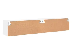 Armários de TV de parede prateleira multimídia aparador de TV sala de jantar sala de estar quarto 2 peças 80 x 30 x 30 cm madeira projetada branca 02_0028930