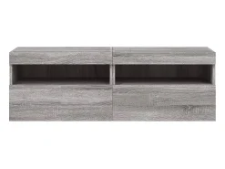 Armários de TV de parede prateleira multimídia aparador de TV sala de jantar sala de estar quarto e luzes LED 2 peças sonoma 60 x 30 x 40 cm cinza 02_0029152