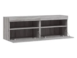Armários de TV de parede prateleira multimídia aparador de TV sala de jantar sala de estar quarto e luzes LED 2 peças sonoma 60 x 30 x 40 cm cinza 02_0029152