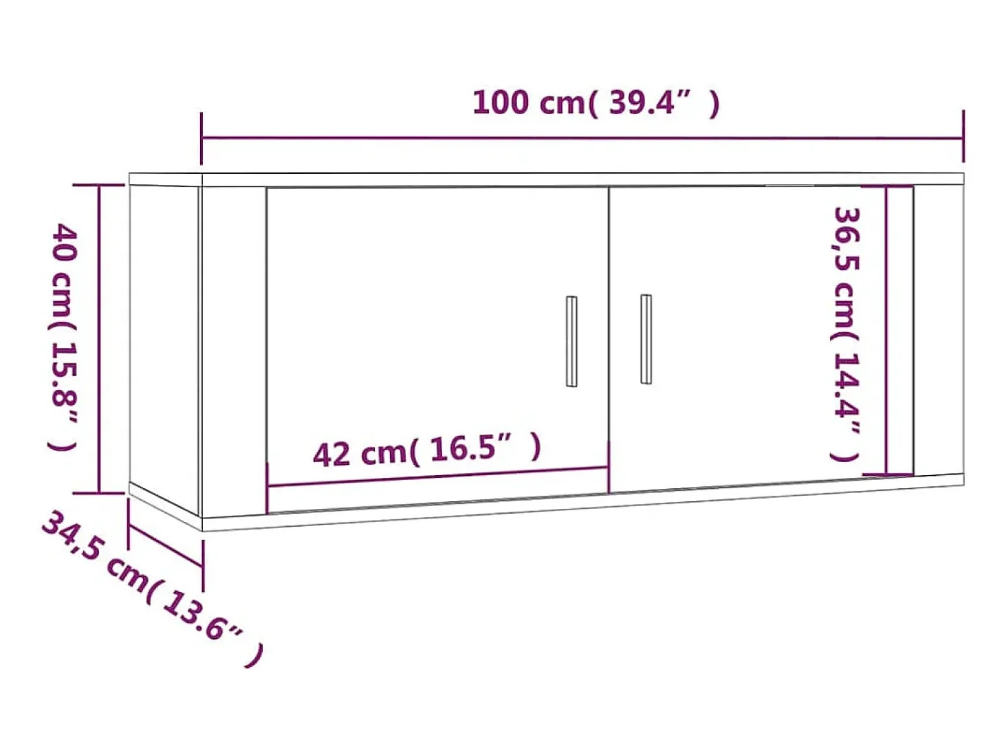 Armários de TV multimídia de parede prateleira de TV aparador de TV sala de jantar sala de estar quarto 3 peças sonoma 100 x 345 x 40 cm cinza 02_0029049