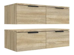 Armários parede 2pcs 68x30x20 cm derivados madeira sonoma