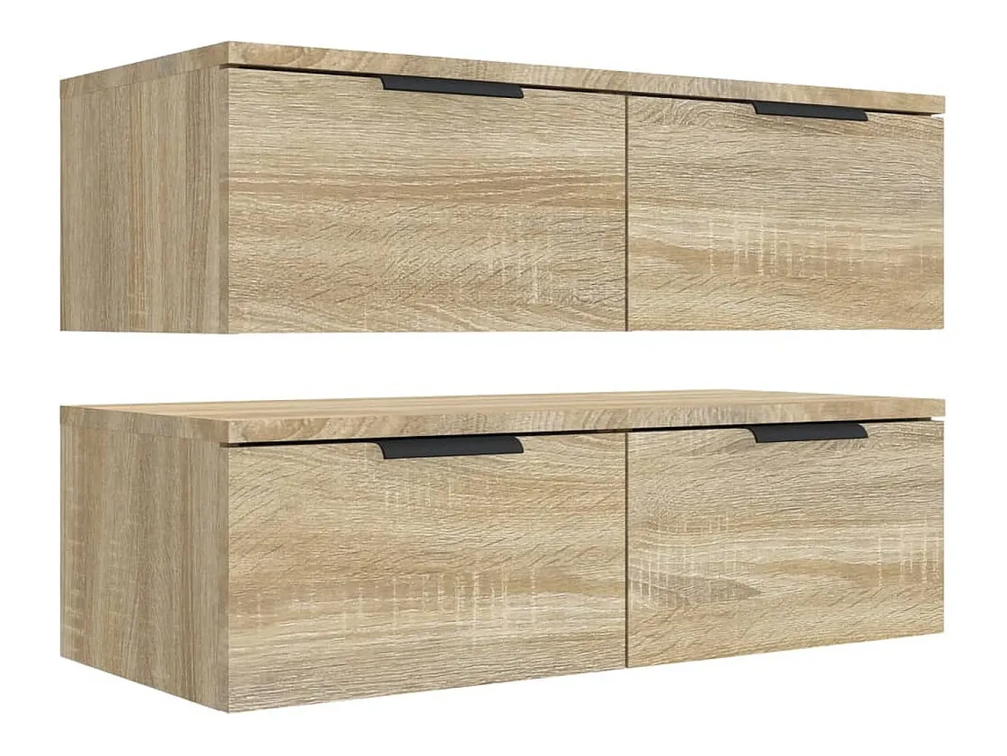 Armários parede 2pcs 68x30x20 cm derivados madeira sonoma