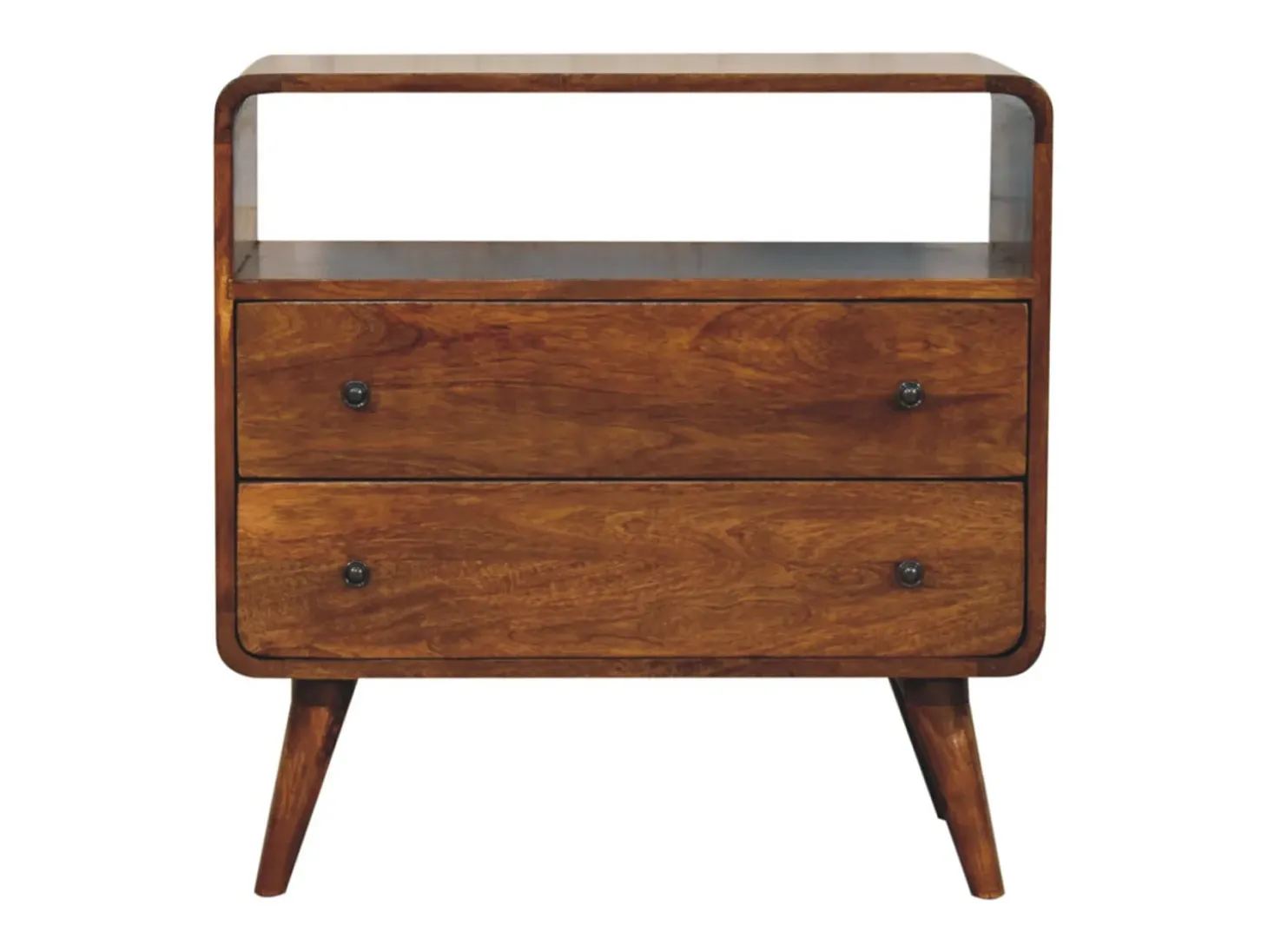 Artisan Furniture Consola Encantadora Nórdica Curva em Madeira Maciça