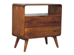 Artisan Furniture Consola Encantadora Nórdica Curva em Madeira Maciça