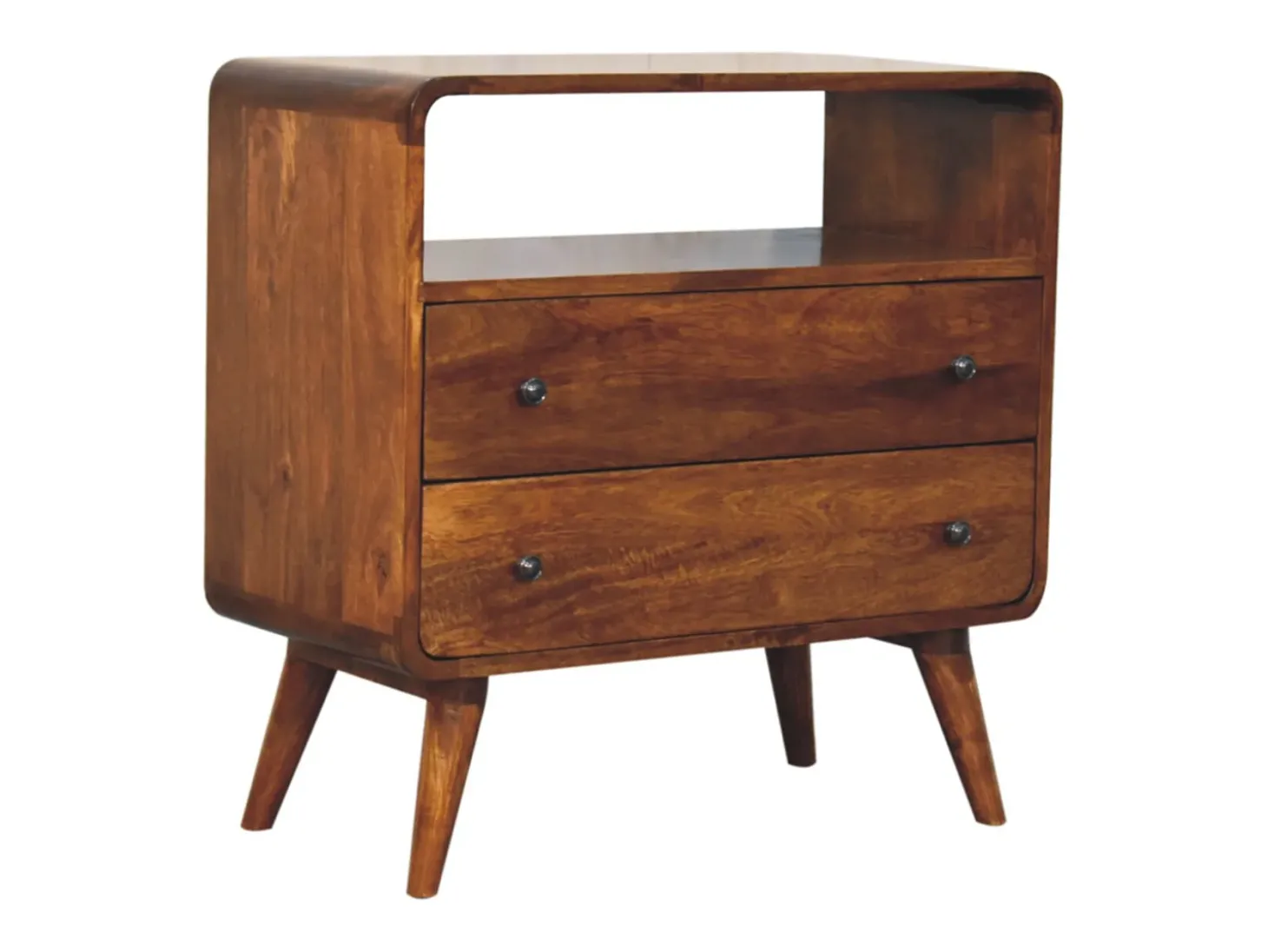 Artisan Furniture Consola Encantadora Nórdica Curva em Madeira Maciça