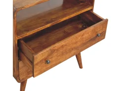 Artisan Furniture Consola Encantadora Nórdica Curva em Madeira Maciça