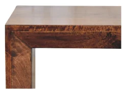 Artisan Furniture Madeira maciça Mesa Lateral Solis Aberta em Nogueira da Califórnia